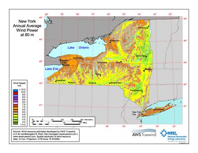 Download Free New York 80 Meter Wind Energy Maps & Charts