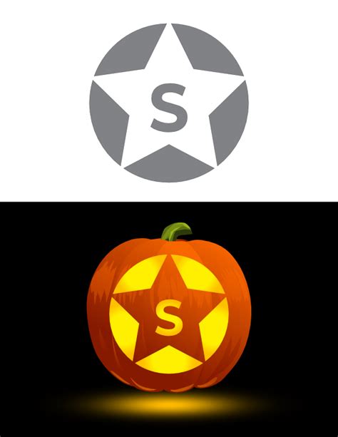 Printable Star Letter S Pumpkin Stencil