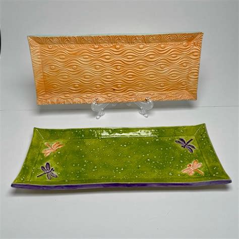 ceramic tray rectangular etsy