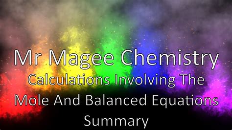 Nat 5 Chemistry Calculations Involving The Mole And Balanced Equations