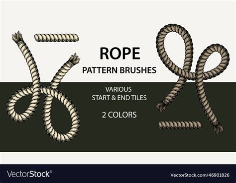 Set Of 4 Rope Pattern Brushes Royalty Free Vector Image