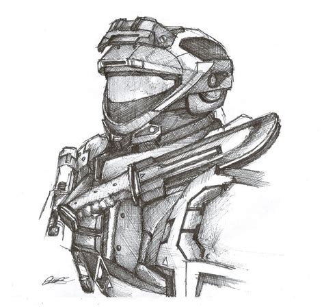 Art Of The Day Halo Drawings Halo Reach Halo Armor