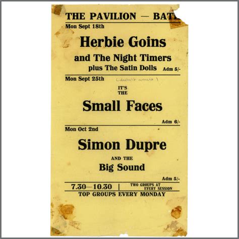 B41232 The Small Faces 1967 Bath Pavilion Handbill Uk Tracks