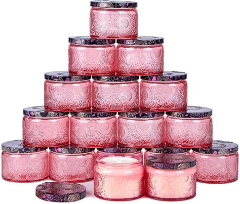 Embossing Pink New Fashion 4oz Glass Candle Jar Vessel For Home Decor Wax Container High Quality