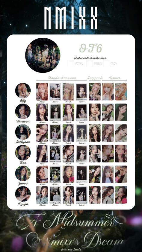 NMIXX OT6 A MIDSUMMER NMIXXS DREAM PHOTOCARDS TEMPLATE