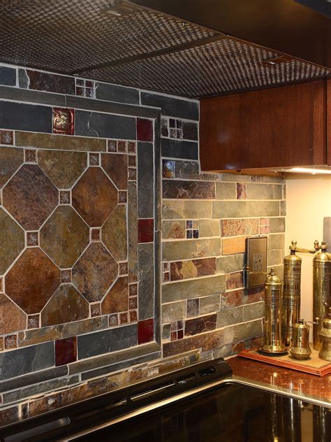 Stunning Slate Glass Kitchen Backsplash Slate Fire