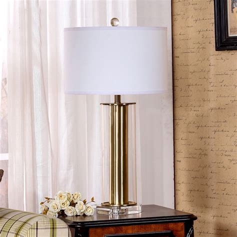 Classical Gold Glass Crystal Base Table Lamp Modern Hotel Lobby Room