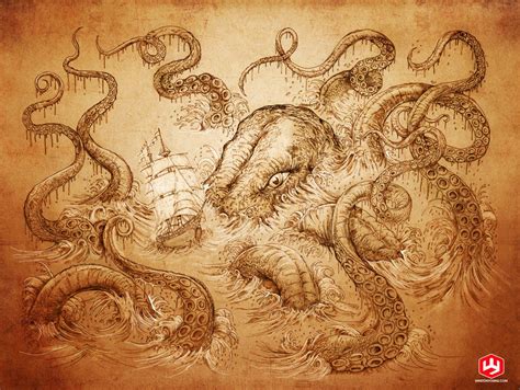 Kraken Unleashed V3 By Papercutillustration On Deviantart