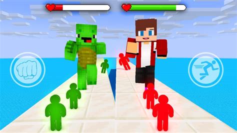 Jj And Mikey Giant Rush Game Maizen Minecraft Animation Youtube