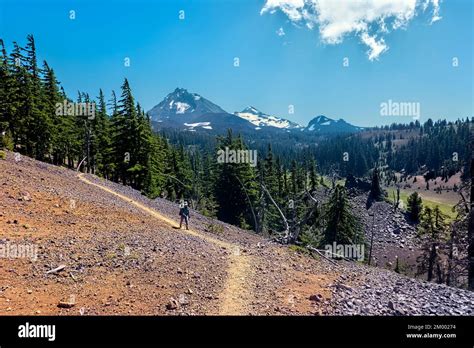 View Of The Sisters Peaks Pacific Crest Trail Oregon Usa Stock Photo