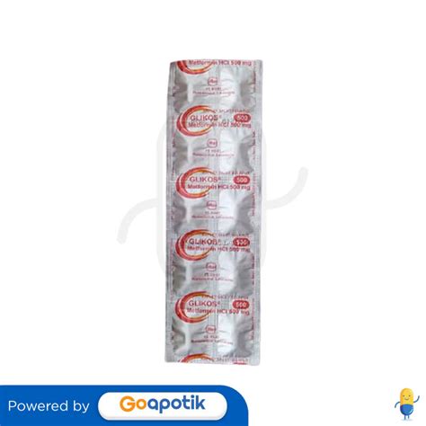 GLIKOS 500 MG STRIP 10 TABLET Kegunaan Efek Samping Dosis Dan