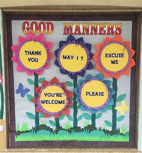 Good Manners Board School Board Decoration School Art Activities Kindergarten Art Crafts