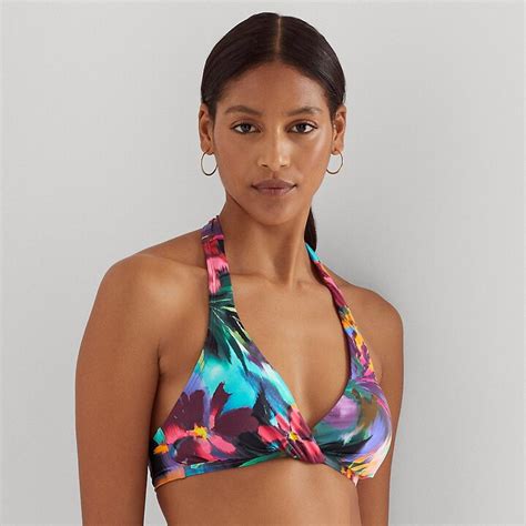 Lauren Ralph Lauren Ralph Lauren Floral Twist Front Halter Bikini Top