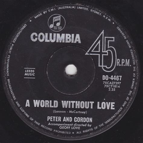 Peter And Gordon A World Without Love 1964 Vinyl Discogs