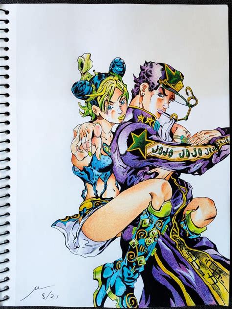 Art Jolyne And Jotaro Drawn By Me Jojos Bizarre Adventure Manga