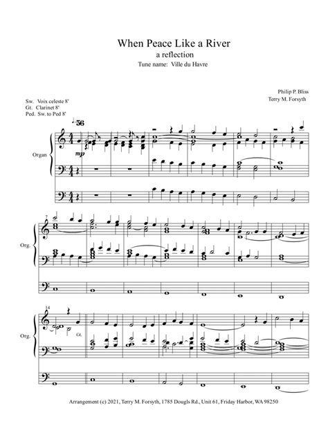 When Peace Like A River Sheet Music Forsyth Publishing