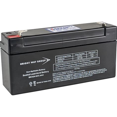 6 Volt 3 4 Ah Sealed Lead Acid Rechargeable Battery F1 Terminal Battery Mart