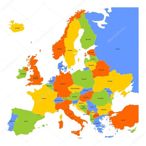 Colorful Map Of Europe — Stock Vector © Pyty 96538912