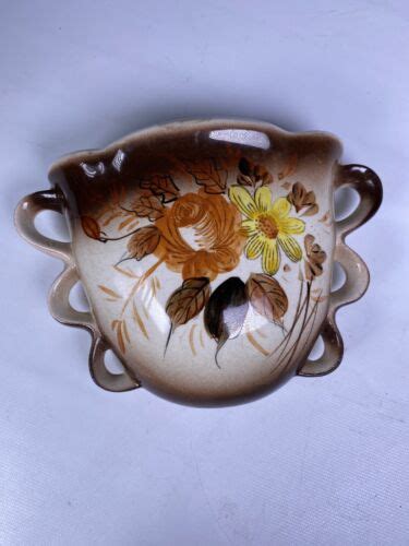 Vintage Wall Pocket Ucagco Ceramic Made In Japan Hand Painted Flowers