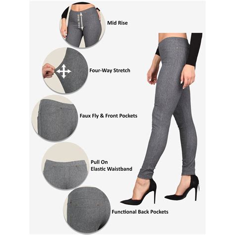 Womens Solid Denim Jeggings —