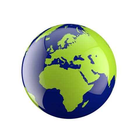 Three dimensional globe with Europe and Africa — Stock Photo ...