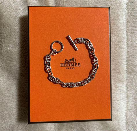 Hermes Chaine D Ancre Tgm Bracelet Bangle Silver Ebay