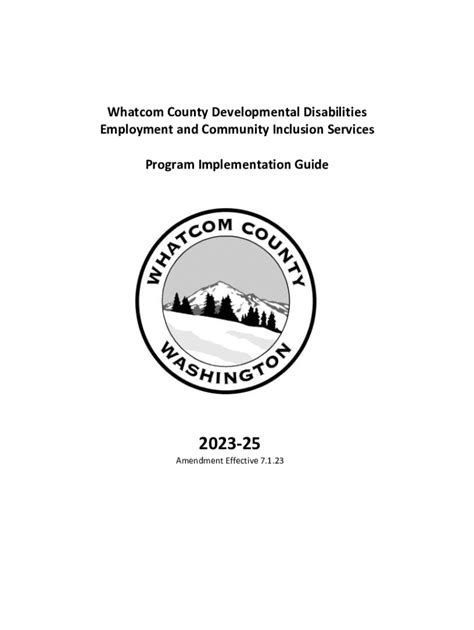 Fillable Online Whatcom County Developmental Disabilities Employment