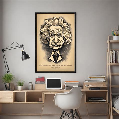 Albert Einstein Cartoon Printable Art Einstein Quote Poster Einstein Figure Einstein Art