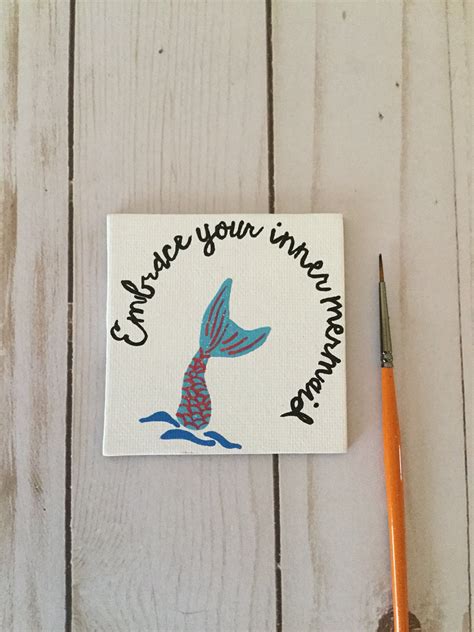 Mini Canvas Magnet Embrace Your Inner Mermaid Mini Canvas Mermaid Canvas