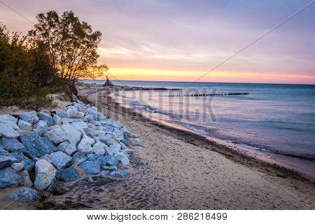 Michigan Beach Sunset Image & Photo (Free Trial) | Bigstock