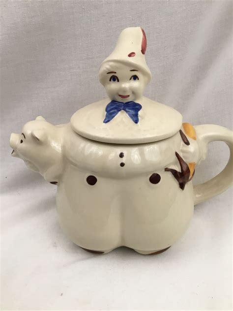 Shawnee Pottery Usa Tom The Pipers Son Oz Vintage Teapot S