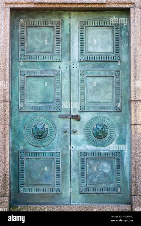 Bronze Mausoleum Doors Stock Photo Alamy