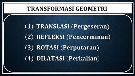 Lengkap Transformasi Geometri Translasi Refleksi Rotasi Dan Dilatasi Youtube