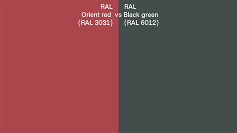 Ral Orient Red Vs Black Green Side By Side Comparison