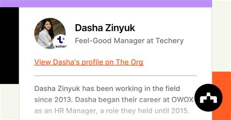 Dasha Zinyuk Feel Good Manager At Techery The Org