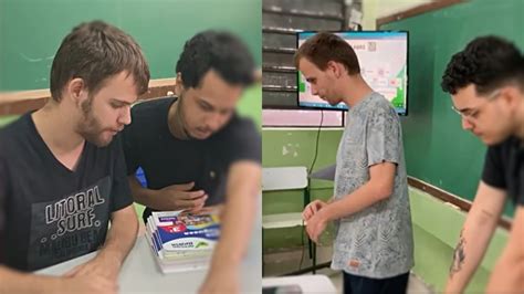 Formados em Letras irmãos cegos dão aula na mesma escola em Londrina PR