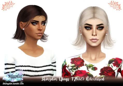 Shimydim Wings Tz0325 Hair Retextured Sims 4 Hairs