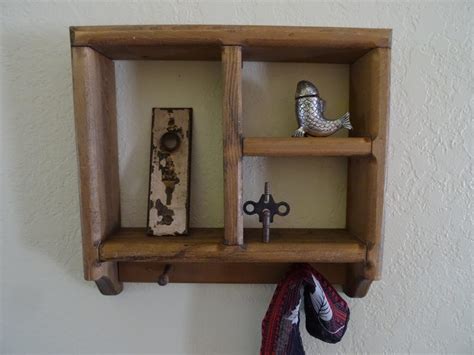 Rustic All Wood Shelf With Pegs For Hanging Haute Juice