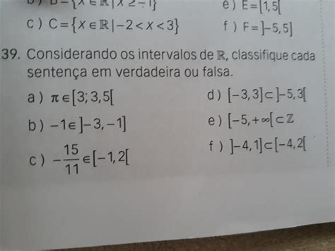 Classifique Cada Sentença Em Verdadeira Ou Falsa