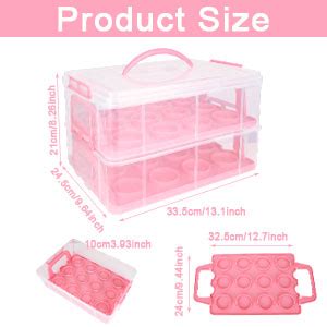 VIDETOL Cupcake Carrier With Handle 2 Tier Plastic Baking Cupcake