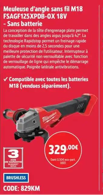 Promo Meuleuse D Angle Sans Fil M Fsagf Xpdb Ox V Sans Batterie