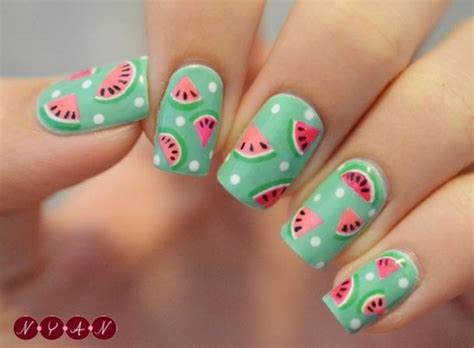 10 Watermelon Nail Art Ideas For The Summer Fruit Nail Art Watermelon Nail Designs Nail Art