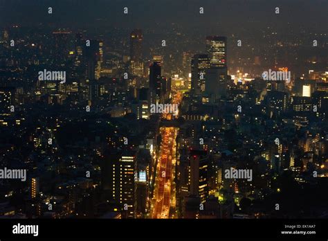 Night view of downtown skyline, Tokyo, Japan Stock Photo - Alamy