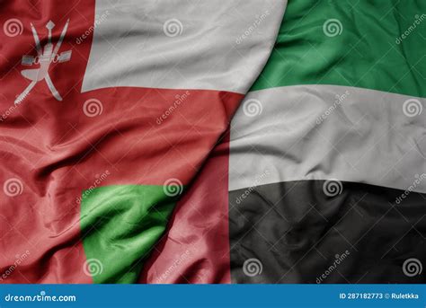 Big Waving Realistic National Colorful Flag Of Oman And National Flag