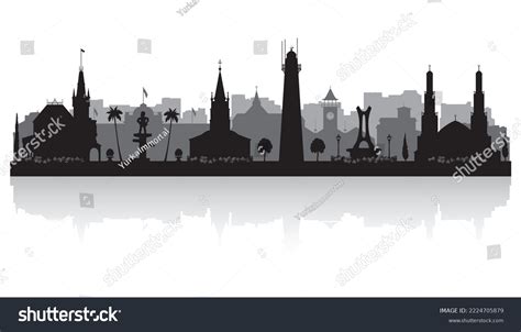 Georgetown Guyana City Skyline Vector Silhouette Stock Vector (Royalty ...