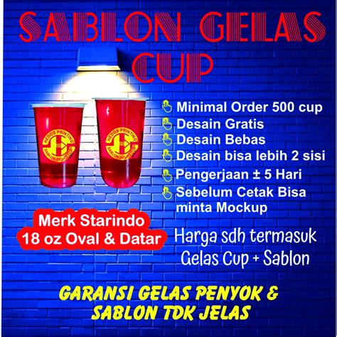 Jual Sablon Gelas Cup Model Datar Dan Oval Merk Starindo Oz Shopee