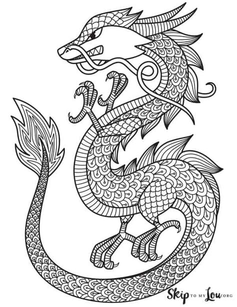 Dazzling Dragon Coloring Pages Skip To My Lou