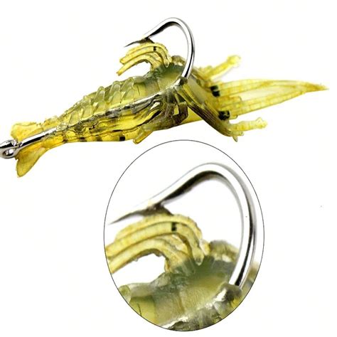 10 PCS Luminous Shrimp Silicone Artificial Bait Simulation Soft Prawn