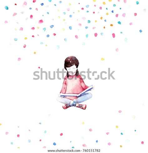 Illustration Reading Girl Silhouette Young Girl Stock Illustration ...