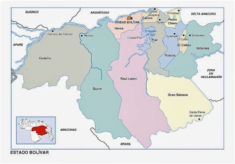 Blog de Biologia Lista Municipios y Capitales del Estado Bolívar